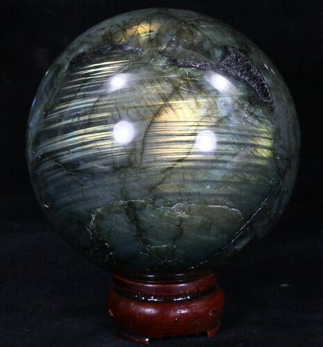 Flashy Labradorite Sphere - Great Color Play #32075